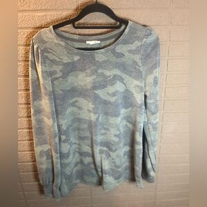 Jane and Delancey Camouflage Patterned Top